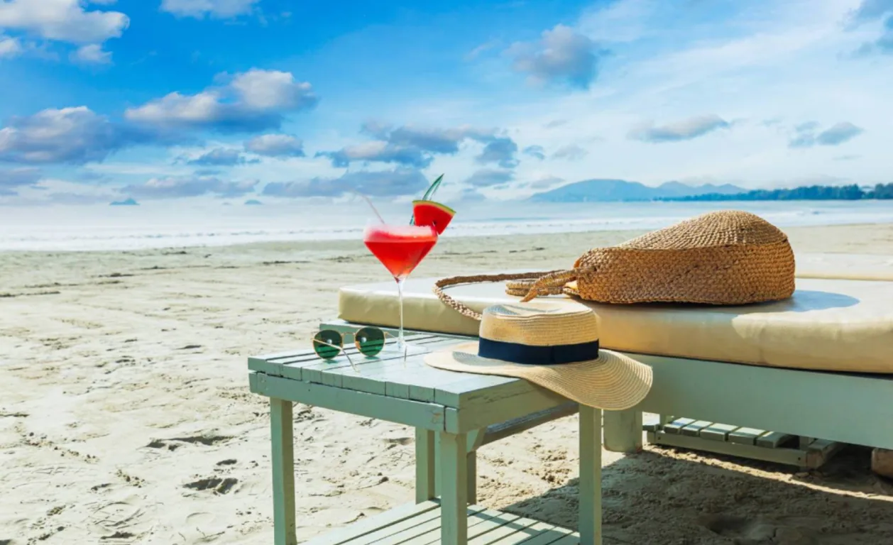 mocktails on beach at alcohol-free resort